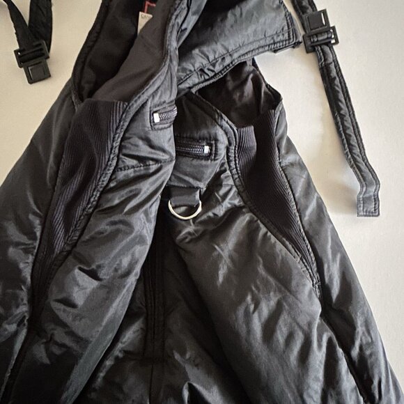 VTG Swiss Alps Outdoor Line Rugged Wear Black Ski Bib Pants Size L Waist 36 Goth - Picture 11 of 14